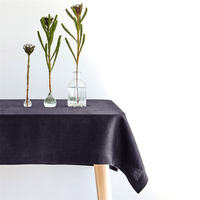 100% French pure linen tablecloth, washed pure linen natural color fabric, exquisitely crafted linen tablecloth thumbnail 6