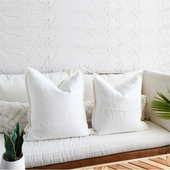 100%亚麻面料纯色抱枕沙发客厅轻奢高级感抱枕套正方形靠腰垫含芯