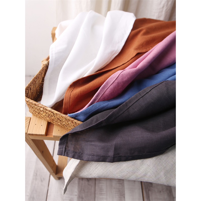 亚麻枕巾纯色花边简约舒适