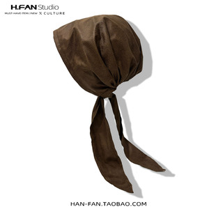 复古咖啡色辣妹包头头巾帽子女高级感韩版秋季新品百搭时尚潮个性