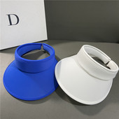 夏季 冰丝防晒空顶帽女韩国UV防紫外线太阳帽发箍式 遮阳帽大檐遮脸