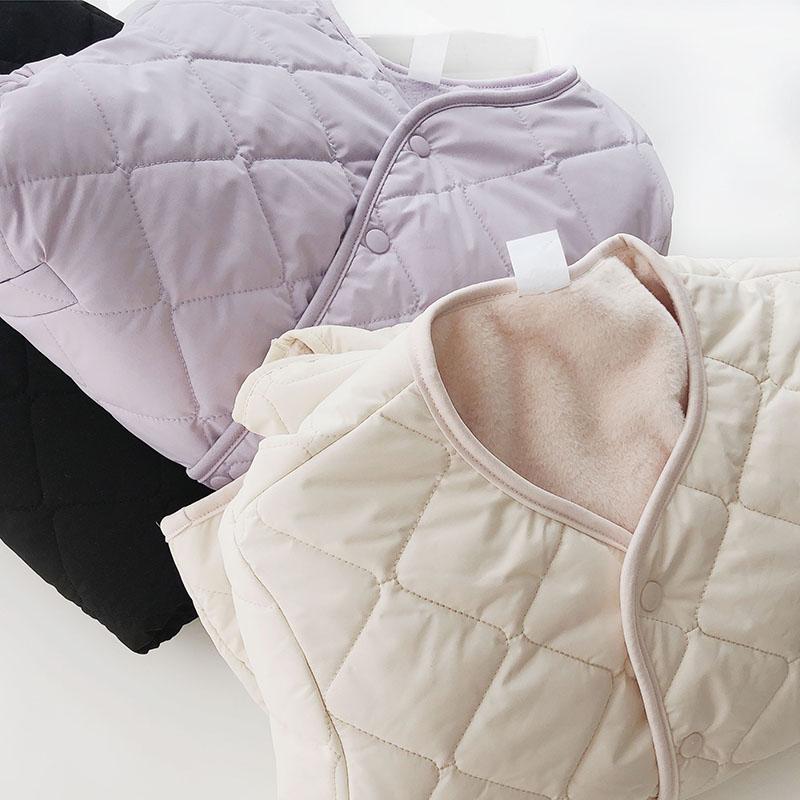 两穿V领棉衣女秋冬加绒加厚外套