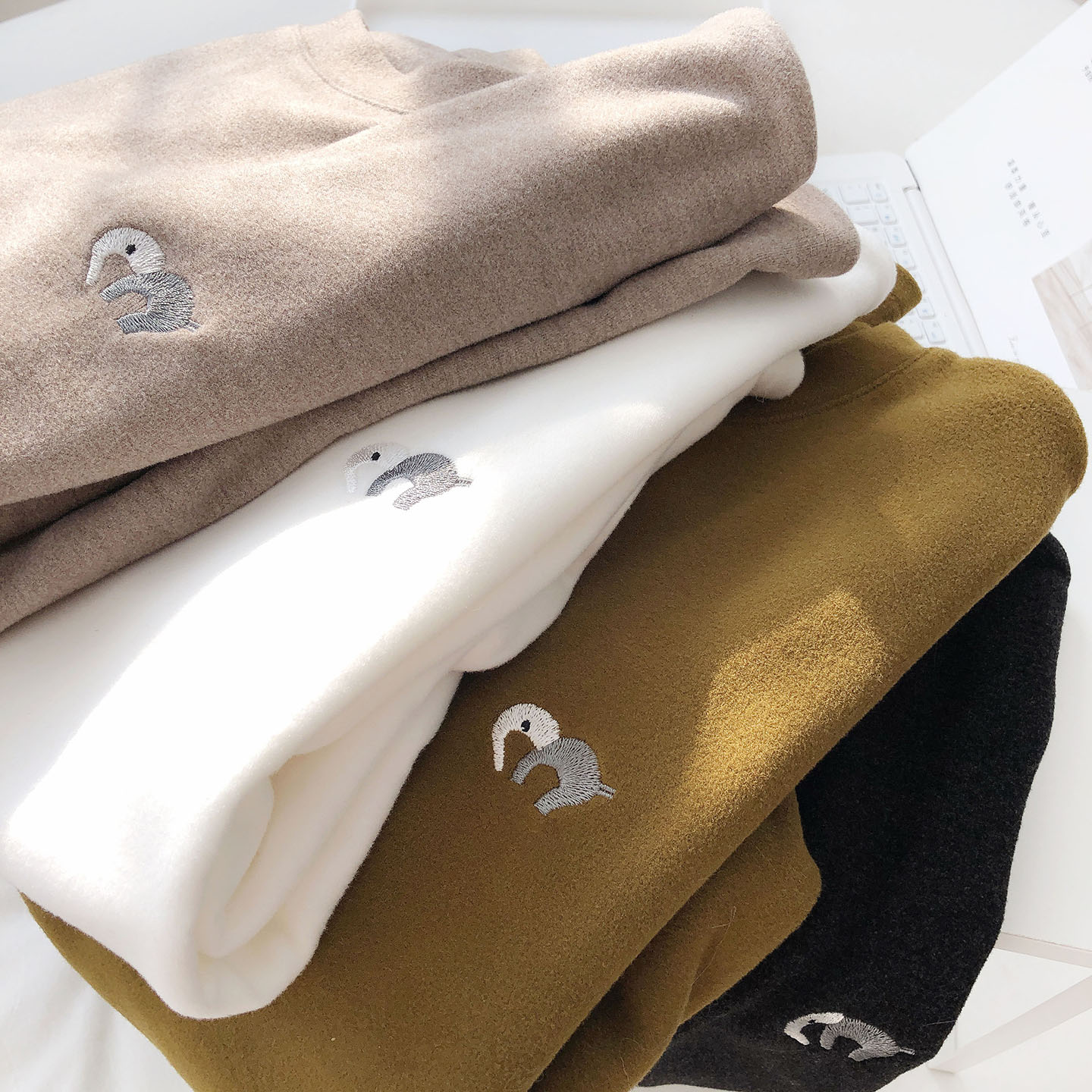 软绵圆领打底衫女加厚长袖t恤冬