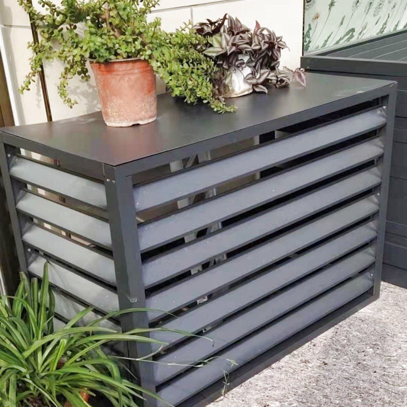 铝合金空调外机保护罩室外装饰遮挡百叶格栅中央空调外机防雨防晒