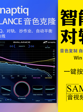 Zynaptiq BALANCE智能匹配EQ插件VST3 Win参考音色自动校准