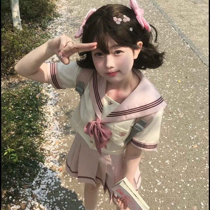 淑吉高原创正版日系学院风粉色JK