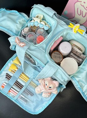 手提化妆包女分类多层化妆品收纳包高级感大容量收纳袋旅行洗漱包