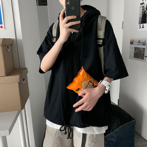 夏季短袖卫衣男连帽T恤宽松  T12 P40图片