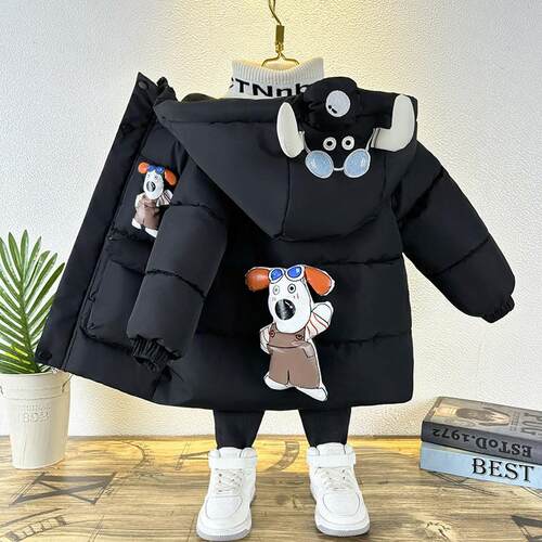 男童冬装立体卡通狗加厚羽绒棉服