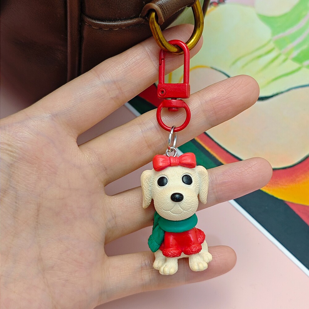 可爱简约立体斗牛梗狗狗包包挂件泰迪犬女士钥匙扣宠物挂饰