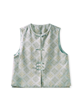 【柳哥严选】D雪花宝相-新中式里外100桑蚕丝宋锦加棉马甲YZ25204