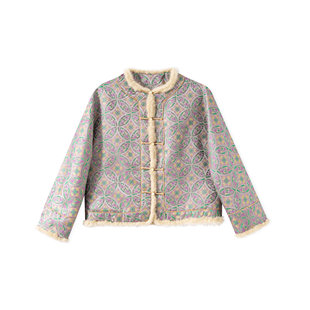 桑蚕丝宋锦加棉外套时尚 新中式 八鹤秋路 BZ25281 柳哥严选