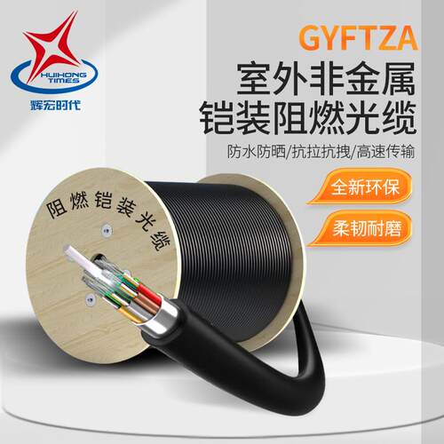辉宏时代室外非金属铠装阻燃光缆GYFTZA/GYFTZA53/GYFTZY53双铠装双护套光缆单模4芯8/12/24/48芯光纤国标
