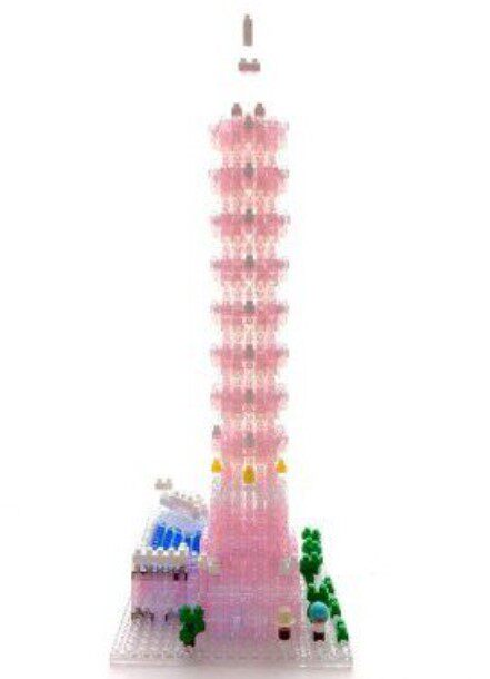现货 NanoBlock 河田积木 NBH-137 台北101大楼 水晶粉红特别版