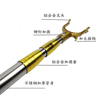 晾衣杆叉挑衣杆2米3米4米伸缩晾衣杆新款叉撑不锈钢衣杆晾衣5米可