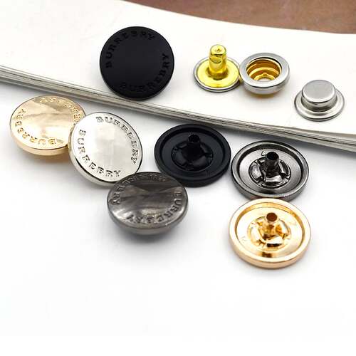 B家外套用锌合金纽扣高档羽绒服四合扣男女西装西服金属按扣配件