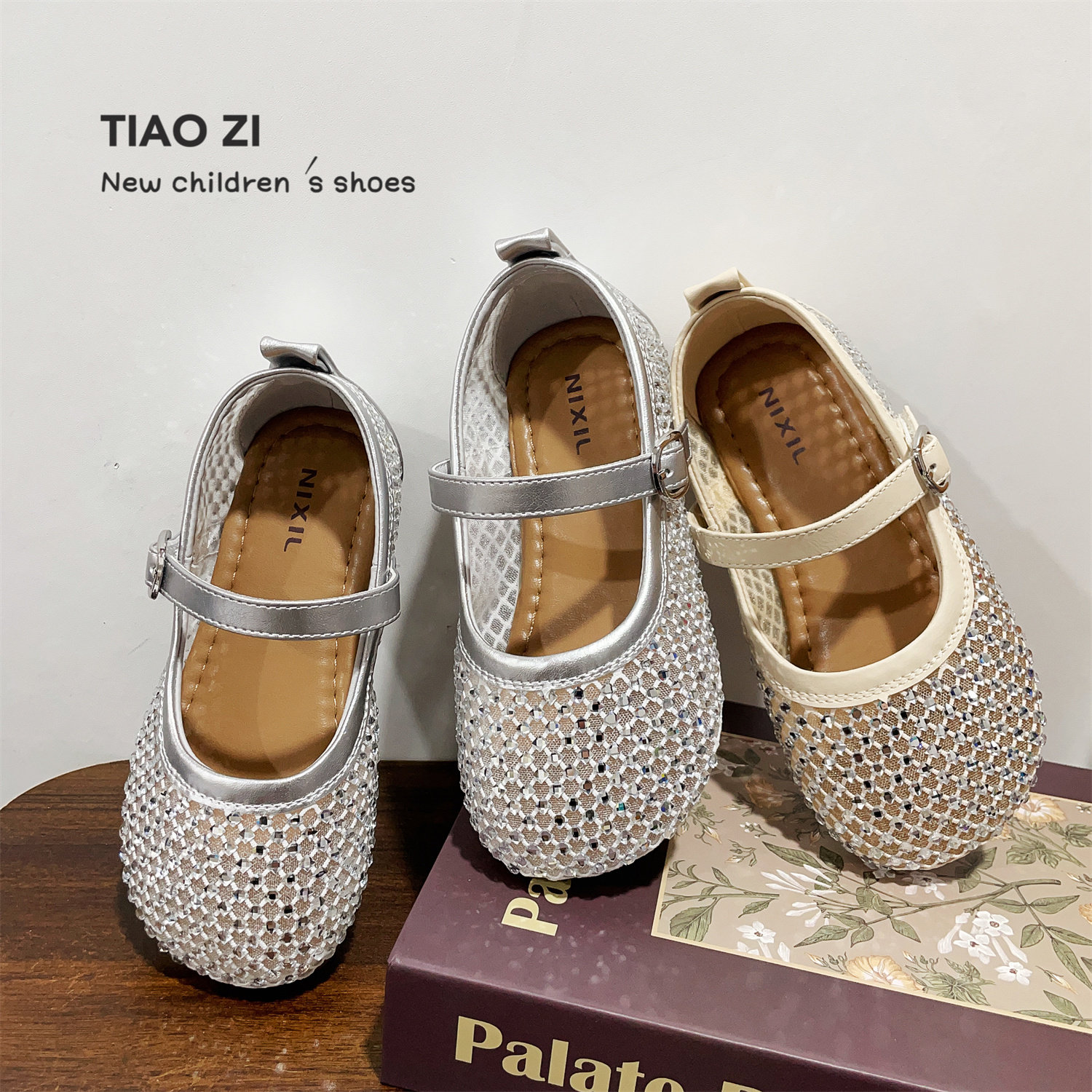 2026年夏季新款童鞋网纱水钻小女孩公主鞋甜美浅口儿童玛丽珍凉鞋,童鞋/婴儿鞋/亲子鞋,凉鞋,淘宝优惠券,粉丝福利购,淘宝优惠卷