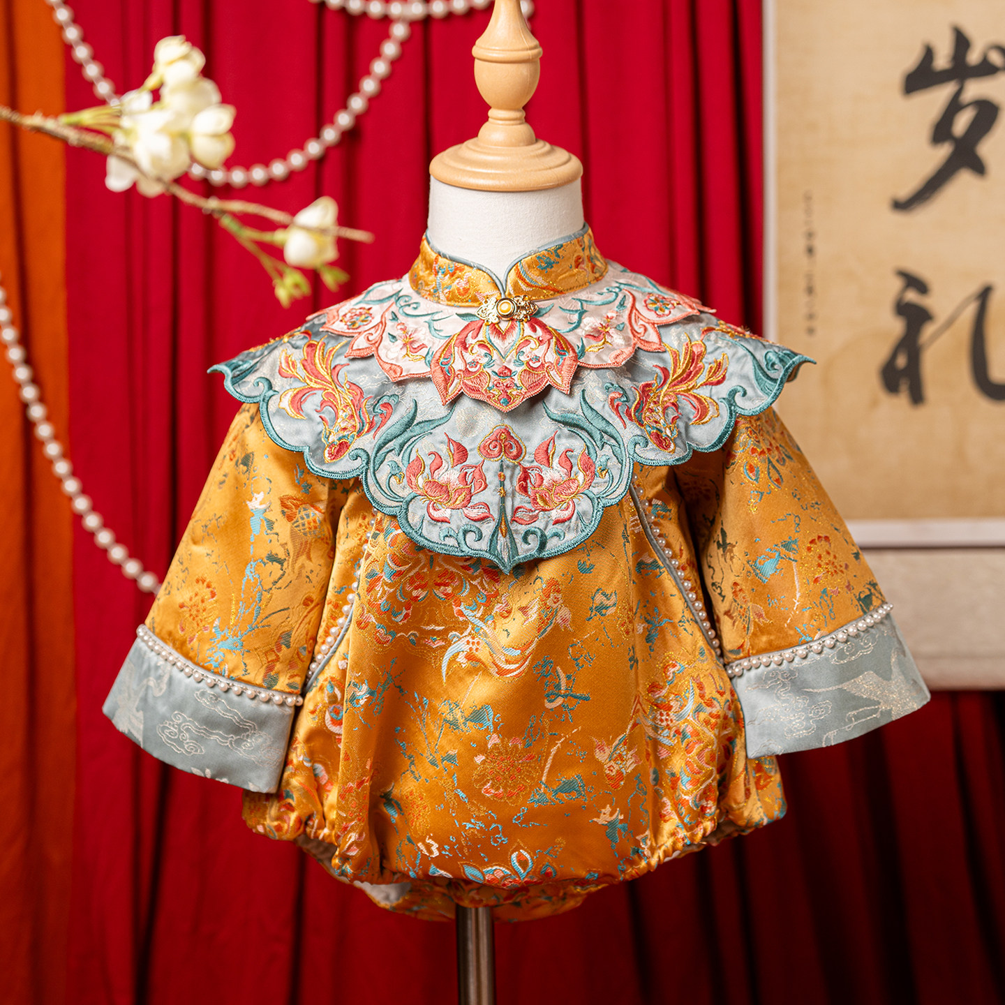 岁岁安岚[锦鲤谣]周岁女宝礼服国风女宝宝生日抓周婴儿中式服装