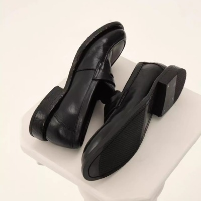 马皮水洗机缝固特异泛光乐福鞋四季通勤真皮油光男士皮鞋德比鞋