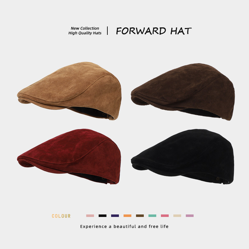 日系复古麂皮绒前进帽子女英伦文艺显脸小秋冬季反戴鸭舌贝雷帽男,服饰配件/皮带/帽子/围巾,帽子,淘宝优惠券,粉丝福利购,淘宝优惠卷