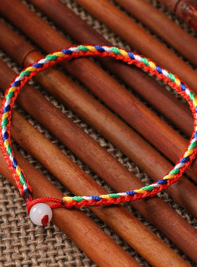 端午五色线五彩绳手链五月节热卖五色手绳手工编织五彩线学生彩绳