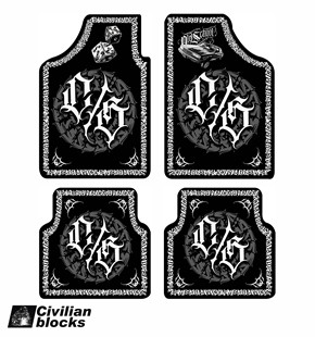 定制C/S西海岸奇卡诺hiphop嘻哈oldschool花体字匪帮汽车通用脚垫