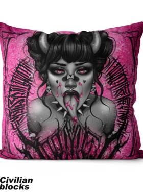 定制纹身tattoo直播粉色辣妹暗黑女巫olds chool花体字说唱抱枕