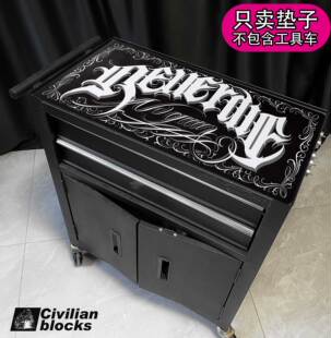 定制奇卡诺欧美西海岸花体字old school硬核嘻哈tattoo工具车桌垫