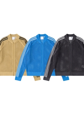 黑色圣诞树24FW定织三色镂空毛织拉链针织衫外套Jennie陈冠希同款