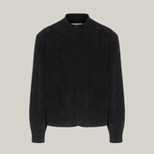 兰花银扣垫肩复古水洗灯芯绒中山唐装 黑色圣诞树25FW 新中式 外套