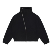 DVN稀有款 Sweater不规则拉链立领水洗针织毛衣外套 25SS Zip