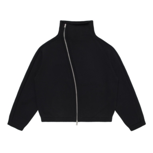 Zip Sweater不规则拉链立领水洗针织毛衣外套 25SS DVN稀有款
