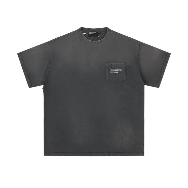 ERD破洞做旧vintage单针短袖T恤