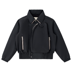 DVN 24FW重磅不规则弧形拉链三防涂层Cleanfit尼龙夹克棉服外套