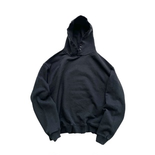 ASKYURSELF黑武士高街潮流水洗做旧破坏宽松休闲基础纯色连帽卫衣