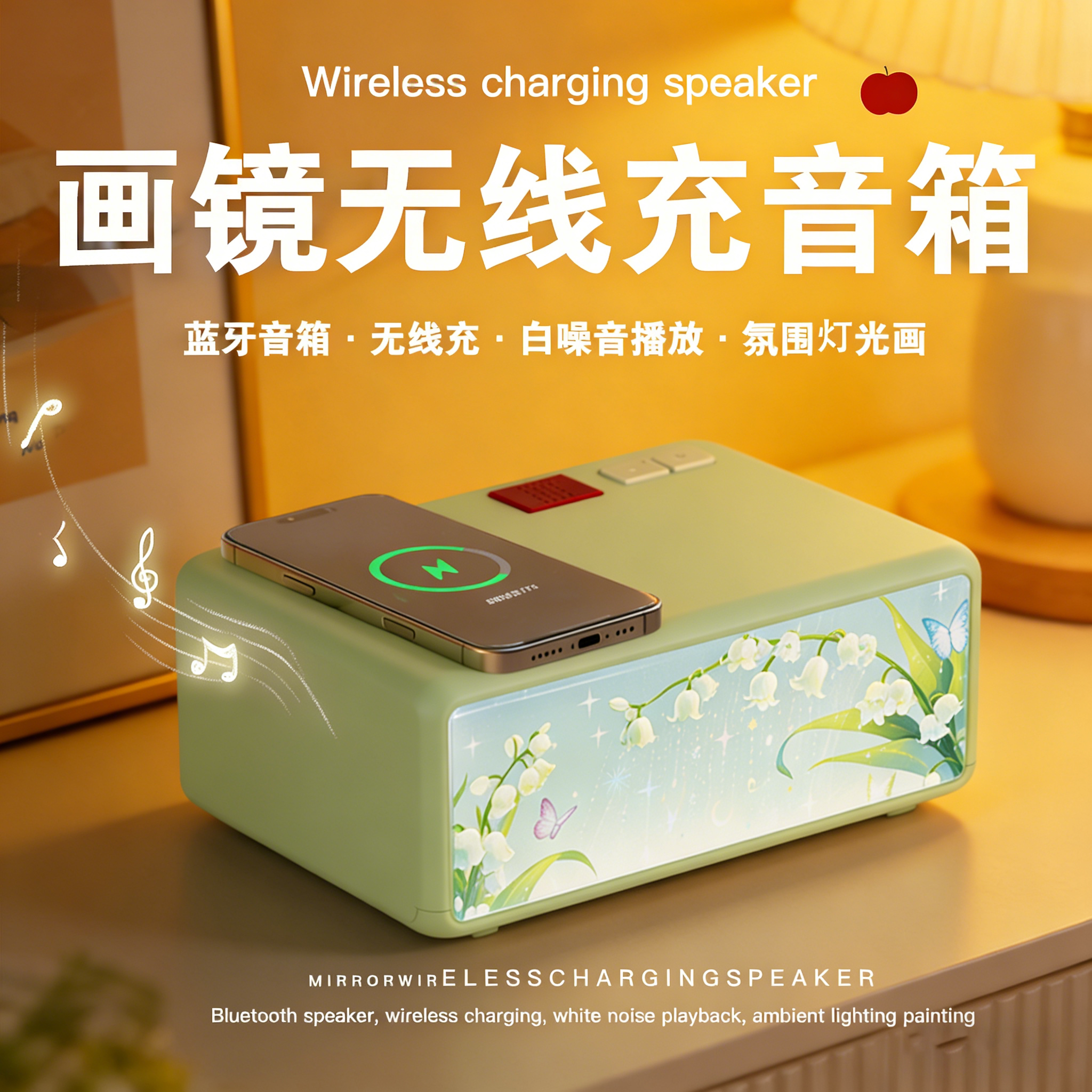 画集无线充蓝牙音箱音响重低音炮高音质小型送闺蜜女朋友女神节