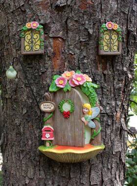 RIJ树脂夜门窗套景装光挂件意户外花园庭院树挂饰品观小矮创人