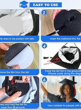 适RZP 毕业帽c业帽头带,用于毕业毕的牢固防帽摔发带,适合毕业生