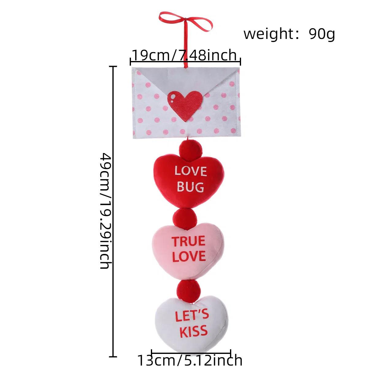 纵鸿新款情人节装饰品粉色爱UXQ心挂家居氛布置创意爱气心信件封