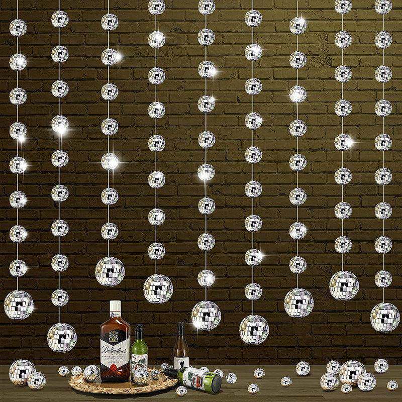 Disco镜面球挂串disco主题生日派对新品镭射圣诞球挂件装饰品
