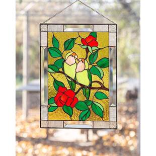 L装ovebirds stined彩居色a爱情鸟挂FVH件 复活节礼物红鸟家窗饰