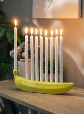 意奇趣新款便携式B香anaMMTna Cndle Holder创蕉a主题烛台