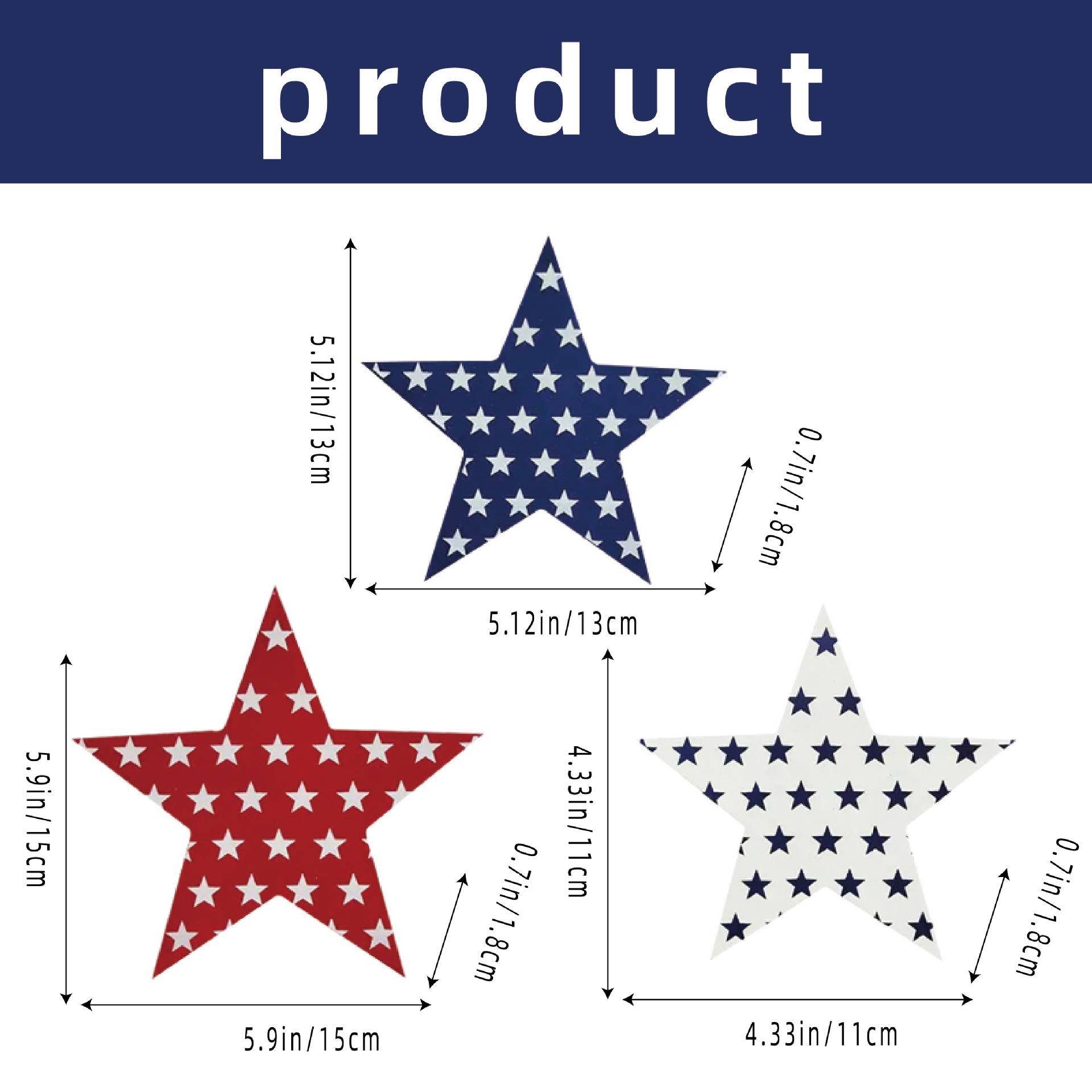 星木质日独立旗摆件星条星店铺派对装饰美国LBG国庆日氛围装饰品