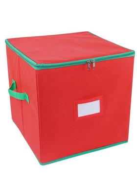 灰色64无格圣诞彩收盒衣物杂物球整箱圣诞装彩球无纺布收纳理纳盒