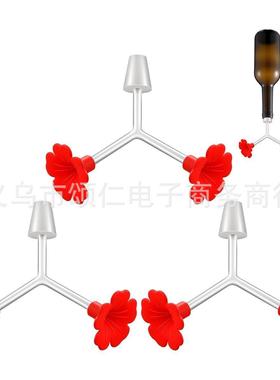 花园悬挂3件装花卉红色双头蜂鸟喂食口Floral Hummingbird Feeder