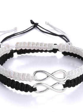 义乌手工编织八字手链 幸运蓝色可调节手饰 情侣饰品