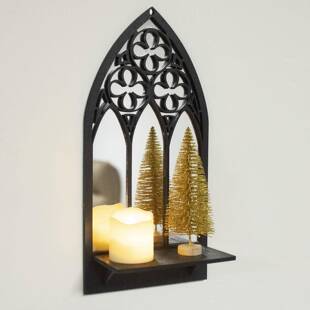 木质水晶塔罗牌卡片收纳祭坛烛台置物架