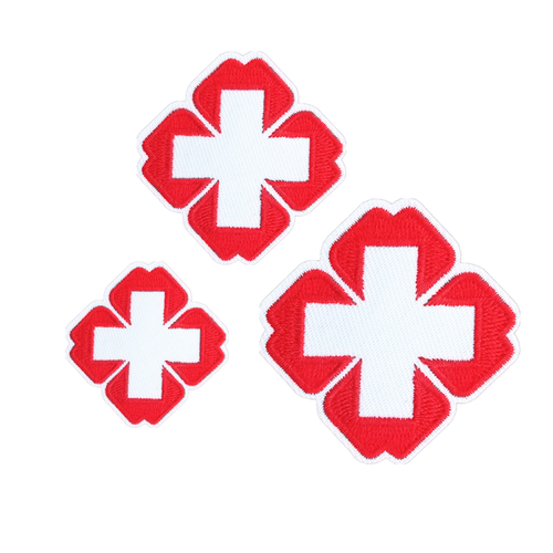红十字刺绣背胶贴医用十字LOGO贴