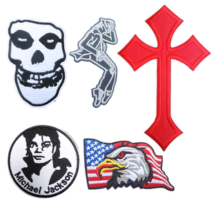 复古刺绣布贴 补衣贴多色字母服装辅料刺绣5/6杰克逊装饰背胶贴