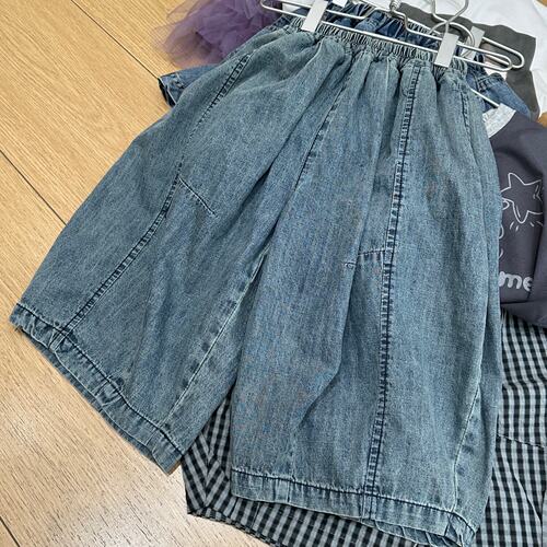 儿童夏季男童女童薄棉牛仔七分裤